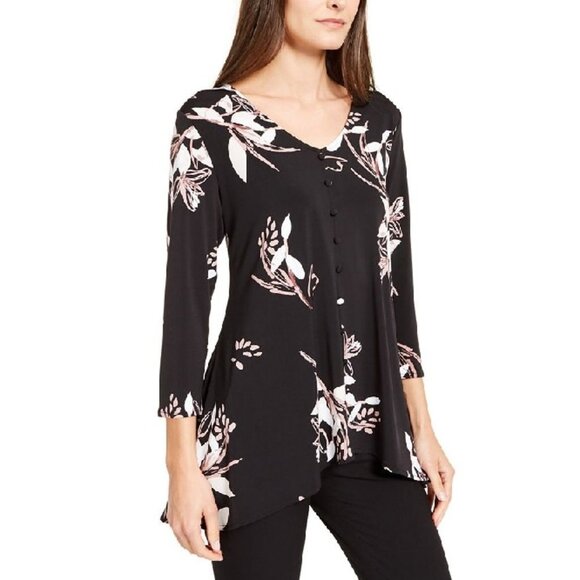 Alfani Printed V-Neck Top - Picture 1 of 6